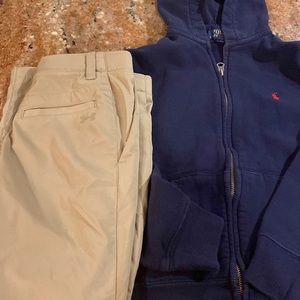 Under Armour pants size 14, RL hoodie M, RL shirt M